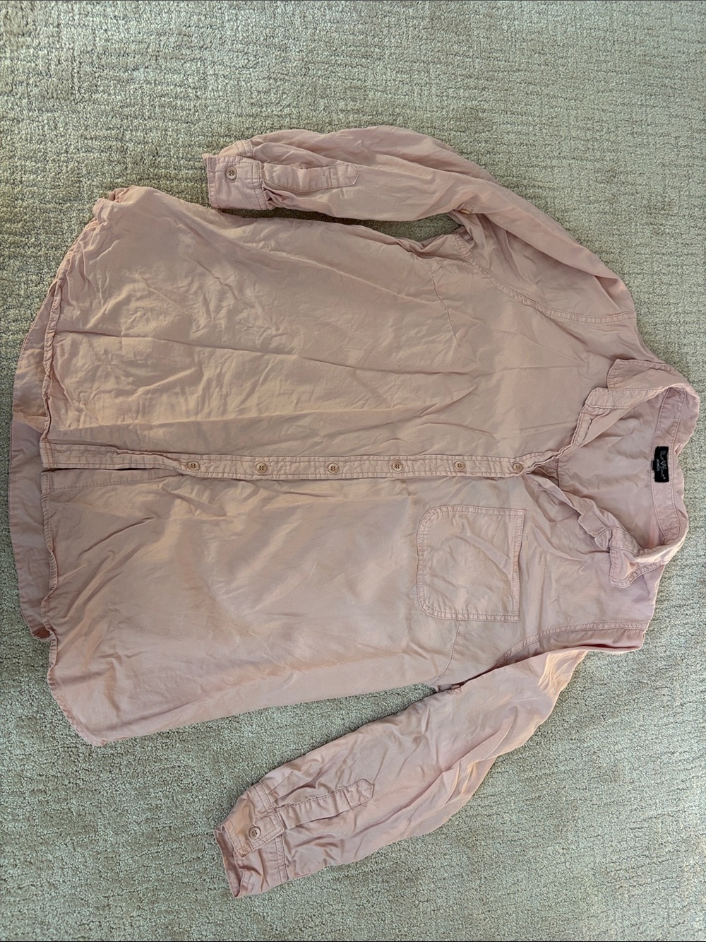 Velvet Heart Light Pink Button-Front Jean Shirt Jacket Tencel Women XL Spring